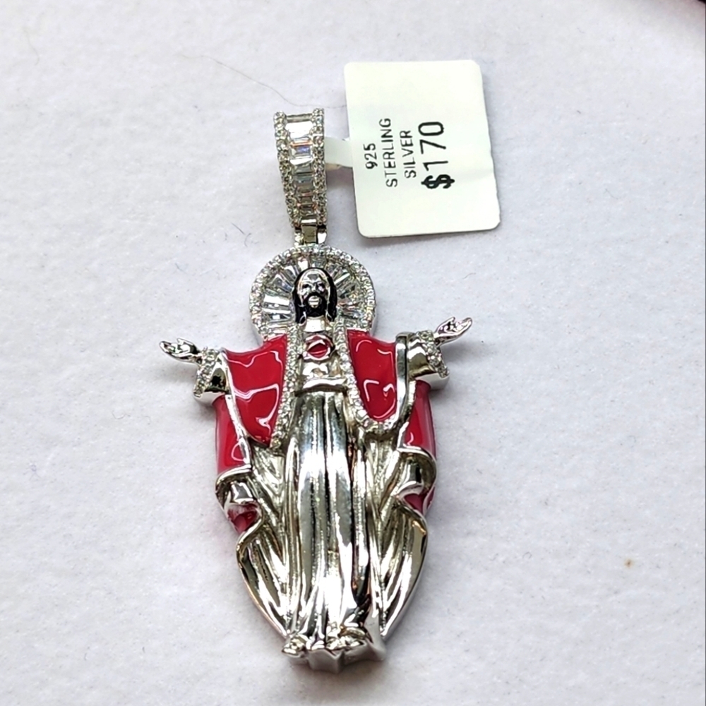 Faithful Jesus Pendant – 925 Sterling Silver, Brand New